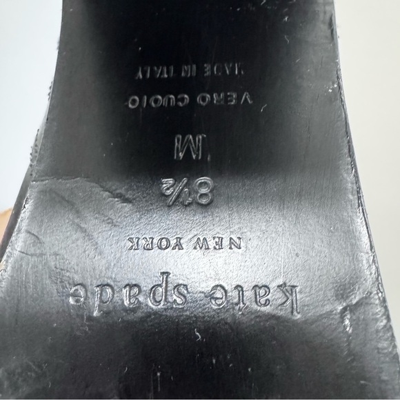 KATE SPADE Baise Pull-On Black Calf Leather Boot 4" Stacked Heel Size 8.5 - Picture 13 of 16